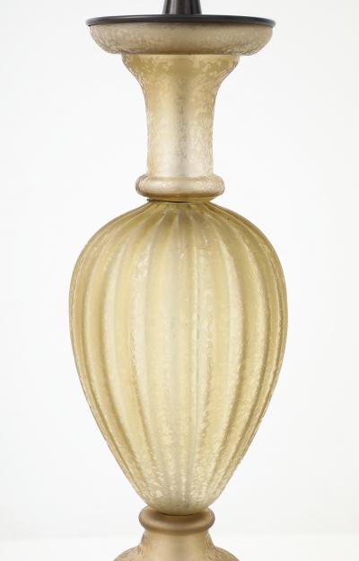  Seguso Seguso Vetri d Arte Seguso Scavo Amber Bronze Lamps