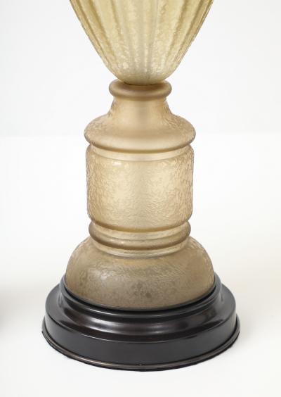  Seguso Seguso Vetri d Arte Seguso Scavo Amber Bronze Lamps