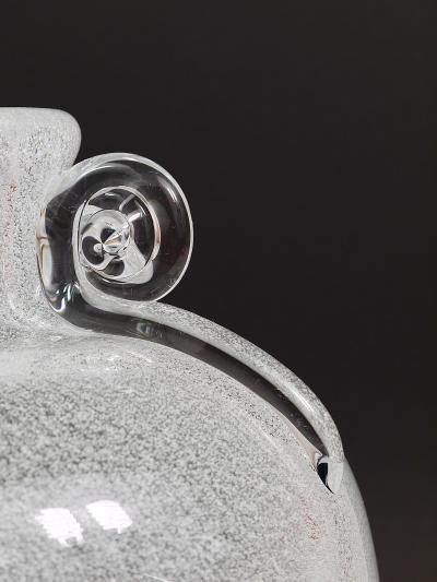  Seguso Seguso Vetri d Arte Seguso Vetri d Arte Pulegoso Bubble Vase with Handles Murano Italy 1950s