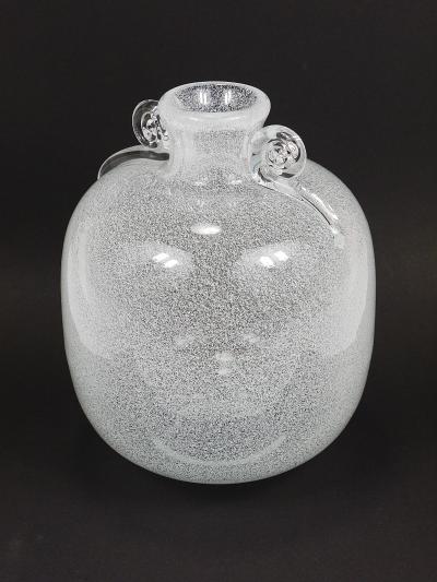  Seguso Seguso Vetri d Arte Seguso Vetri d Arte Pulegoso Bubble Vase with Handles Murano Italy 1950s