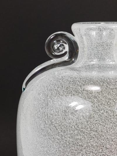  Seguso Seguso Vetri d Arte Seguso Vetri d Arte Pulegoso Bubble Vase with Handles Murano Italy 1950s