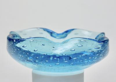  Seguso Seguso Vetri d Arte Seguso Vetri dArte Flavio Poli Aquamarine Bullicante Bowl 1960 Italy