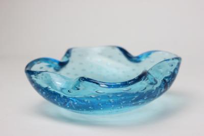  Seguso Seguso Vetri d Arte Seguso Vetri dArte Flavio Poli Aquamarine Bullicante Bowl 1960 Italy