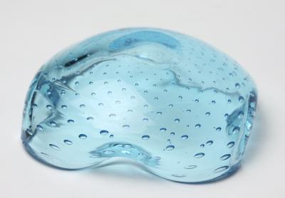  Seguso Seguso Vetri d Arte Seguso Vetri dArte Flavio Poli Aquamarine Bullicante Bowl 1960 Italy