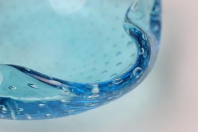 Seguso Seguso Vetri d Arte Seguso Vetri dArte Flavio Poli Aquamarine Bullicante Bowl 1960 Italy
