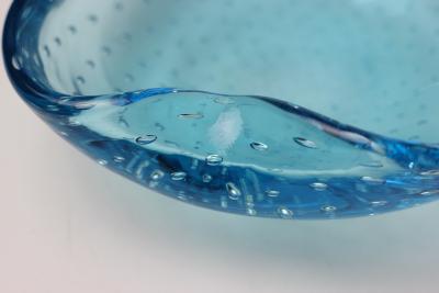  Seguso Seguso Vetri d Arte Seguso Vetri dArte Flavio Poli Aquamarine Bullicante Bowl 1960 Italy