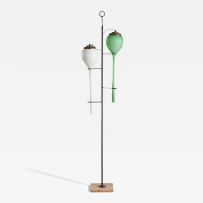  Seguso Seguso Vetri d Arte Seguso Vetri dArte Floor Lamp with Brass Metal Glass and Marble Italy