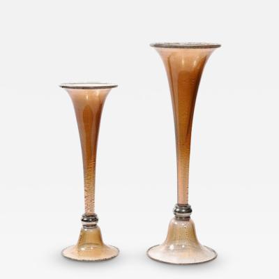  Seguso Seguso Vetri d Arte Staggered Hand Blown Smoked Bronze Murano Glass Vases by Seguso Vetri DArte