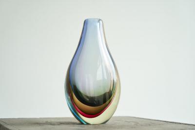 Seguso Seguso Vetri d Arte Stunning Flavio Poli Sommerso Murano Art Glass Vase for Seguso Vetri dArte