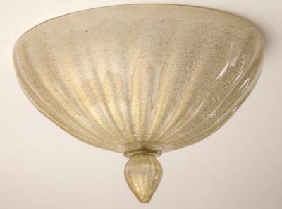  Seguso Small Gold Blown Ceiling Fixture by Seguso