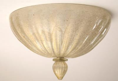  Seguso Small Gold Blown Ceiling Fixture by Seguso