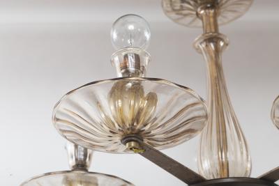  Seguso Small Vintage Tobacco Uplight Chandelier by Seguso