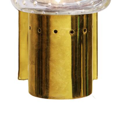 Seguso Verti d Arte Angelo Seguso Pair of Glass and Brass Sconces 1970s
