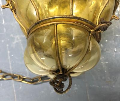  Seguso Verti d Arte Seguso Murano Hand Blown Cage Light Pendant
