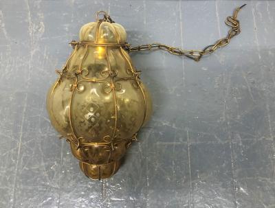  Seguso Verti d Arte Seguso Murano Hand Blown Cage Light Pendant
