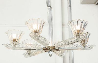  Seguso Vetri dArte Flavio Poli Large Six Arm Chandelier made in Italy by Seguso