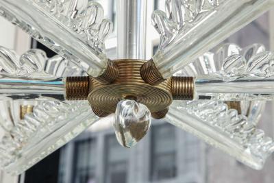  Seguso Vetri dArte Flavio Poli Large Six Arm Chandelier made in Italy by Seguso