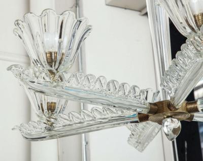  Seguso Vetri dArte Flavio Poli Large Six Arm Chandelier made in Italy by Seguso