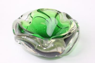  Seguso Vetri dArte Seguso Flavio Poli Green Bullicante Bowl 1960 Italy