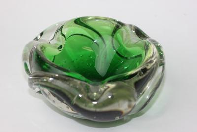  Seguso Vetri dArte Seguso Flavio Poli Green Bullicante Bowl 1960 Italy