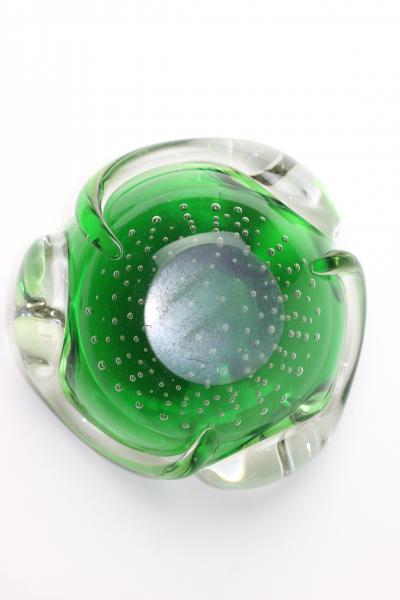  Seguso Vetri dArte Seguso Flavio Poli Green Bullicante Bowl 1960 Italy