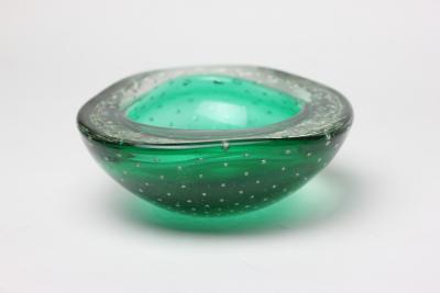  Seguso Vetri dArte Seguso Flavio Poli Green Bullicante Bowl 1960 Italy