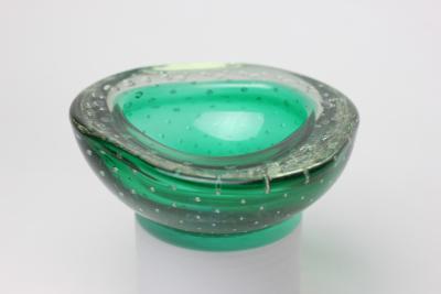  Seguso Vetri dArte Seguso Flavio Poli Green Bullicante Bowl 1960 Italy