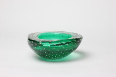  Seguso Vetri dArte Seguso Flavio Poli Green Bullicante Bowl 1960 Italy