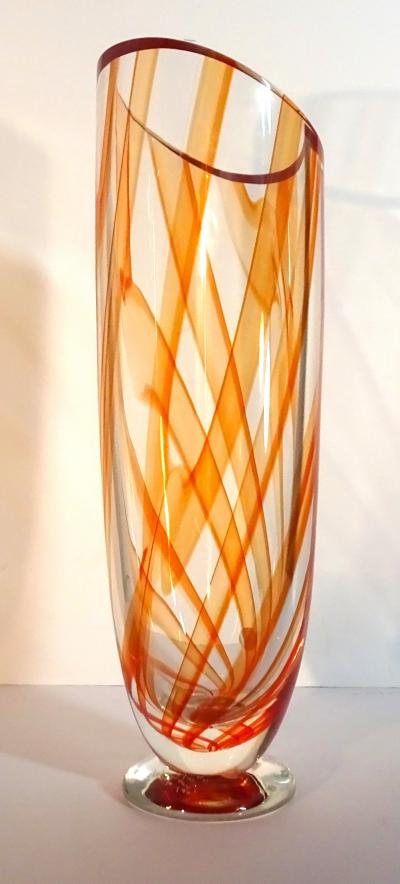 Seguso Viro Seguso Viro Tall Suez Echo Vase Limited 101 Edition Murano 2010