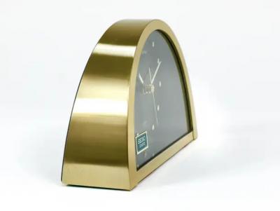  Seiko Beautiful Hollywood Regency Brass See Through Table Clock by Seiko Japan 1980s