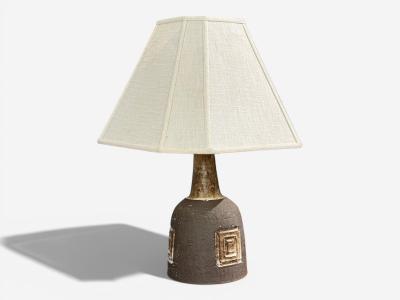  Sejer Keramikfabrik Fridtjof Sejersen Table Lamp Brown Ceramic Denmark 1960s