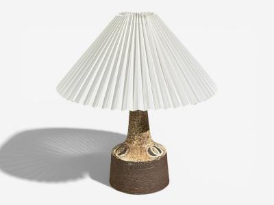 Sejer Keramikfabrik Fridtjof Sejersen Table Lamp Brown Ceramic Denmark 1960s