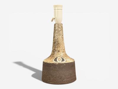  Sejer Keramikfabrik Fridtjof Sejersen Table Lamp Brown Ceramic Denmark 1960s