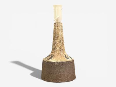  Sejer Keramikfabrik Fridtjof Sejersen Table Lamp Brown Ceramic Denmark 1960s