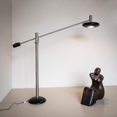  Selenova Large Floor Lamp with Long Arm attributed to Selenova Italy Mid 20th Century