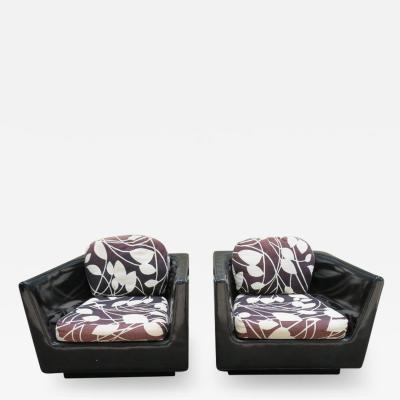  Selig Furniture Co Handsome Pair of Signed Selig Cube Lounge Chairs Mid Century Modern