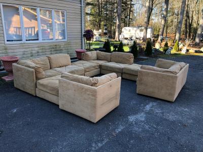  Selig Furniture Co Magnificent 10 Piece Milo Baughman style Cube Sectional Sofa Selig Mid Century