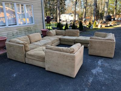  Selig Furniture Co Magnificent 10 Piece Milo Baughman style Cube Sectional Sofa Selig Mid Century