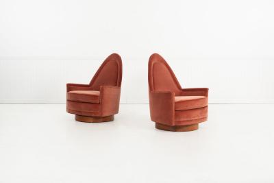 Selig Furniture Co Pair of Selig Swivel Lounge Chairs 1965
