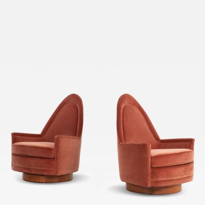  Selig Furniture Co Pair of Selig Swivel Lounge Chairs 1965