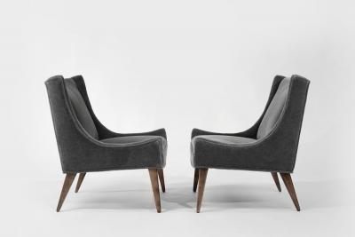  Selig Furniture Co Set of Slipper Chairs by Selig in Plush Mohair C 1950s