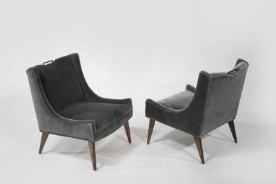  Selig Furniture Co Set of Slipper Chairs by Selig in Plush Mohair C 1950s
