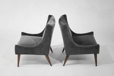  Selig Furniture Co Set of Slipper Chairs by Selig in Plush Mohair C 1950s