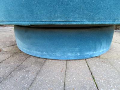  Selig Furniture Co Striking Pair of Selig Wide Barrel Back Swivel Lounge Chairs Mid Century Modern