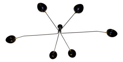  Serge Mouille USA Black Serge Mouille Ceiling Lamp 6 Arms AVAILABLE OCTOBER 10