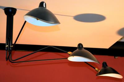  Serge Mouille USA Serge Mouille Ceiling Lamp 3 Rotating Arms AVAILABLE OCTOBER 10