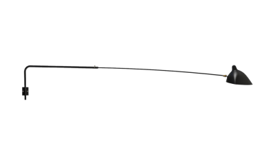  Serge Mouille USA Serge Mouille Extra Long 1 arm rotating Sconce in Black