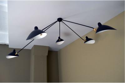  Serge Mouille USA Serge Mouille Spider Ceiling Lamp in Black AVAILABLE OCTOBER 10