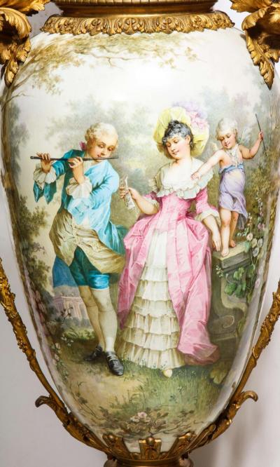  Sevres Manufacture Nationale de S vres A Palatial French Ormolu Mounted Sevres Porcelain Hand Painted Vase and Cover