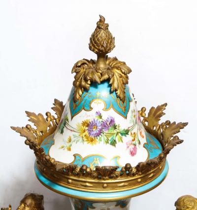  Sevres Manufacture Nationale de S vres A Palatial French Ormolu Mounted Sevres Porcelain Hand Painted Vase and Cover